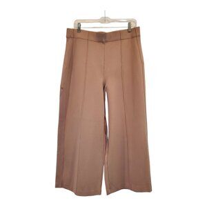 JONES & CO New York SZ XL Women's Crop Wide-leg, High-rise Pull-on Beige Pants